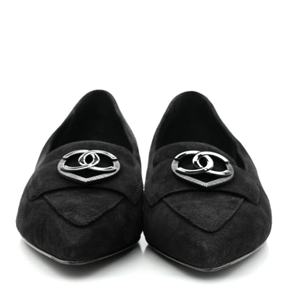 Chanel Suede Heart CC Loafers 40.5 Black 3 of 9