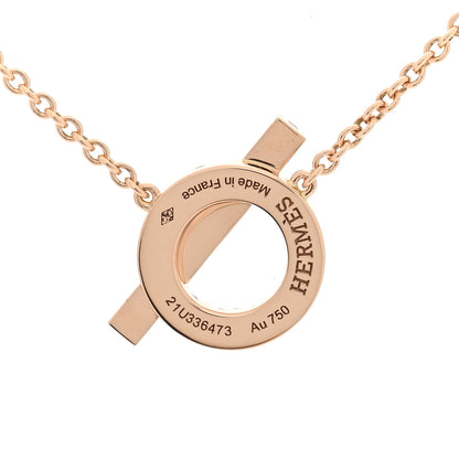 Hermes 18K Rose Gold Diamond Finesse Pendant Necklace 4 of 6