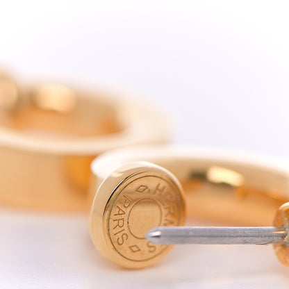 Hermes Gold Swift O'Kelly Earrings Black 3 of 5