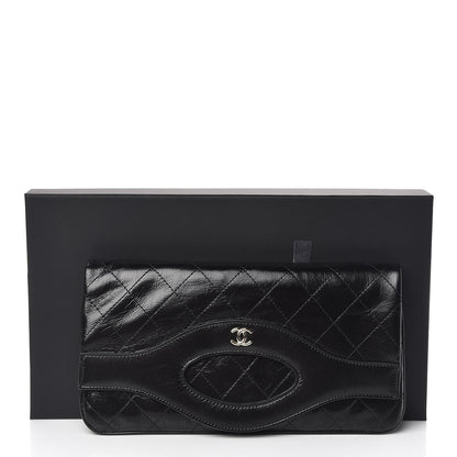 Chanel Shiny Crumpled Calfskin Small 31 Pouch Black 8 of 8
