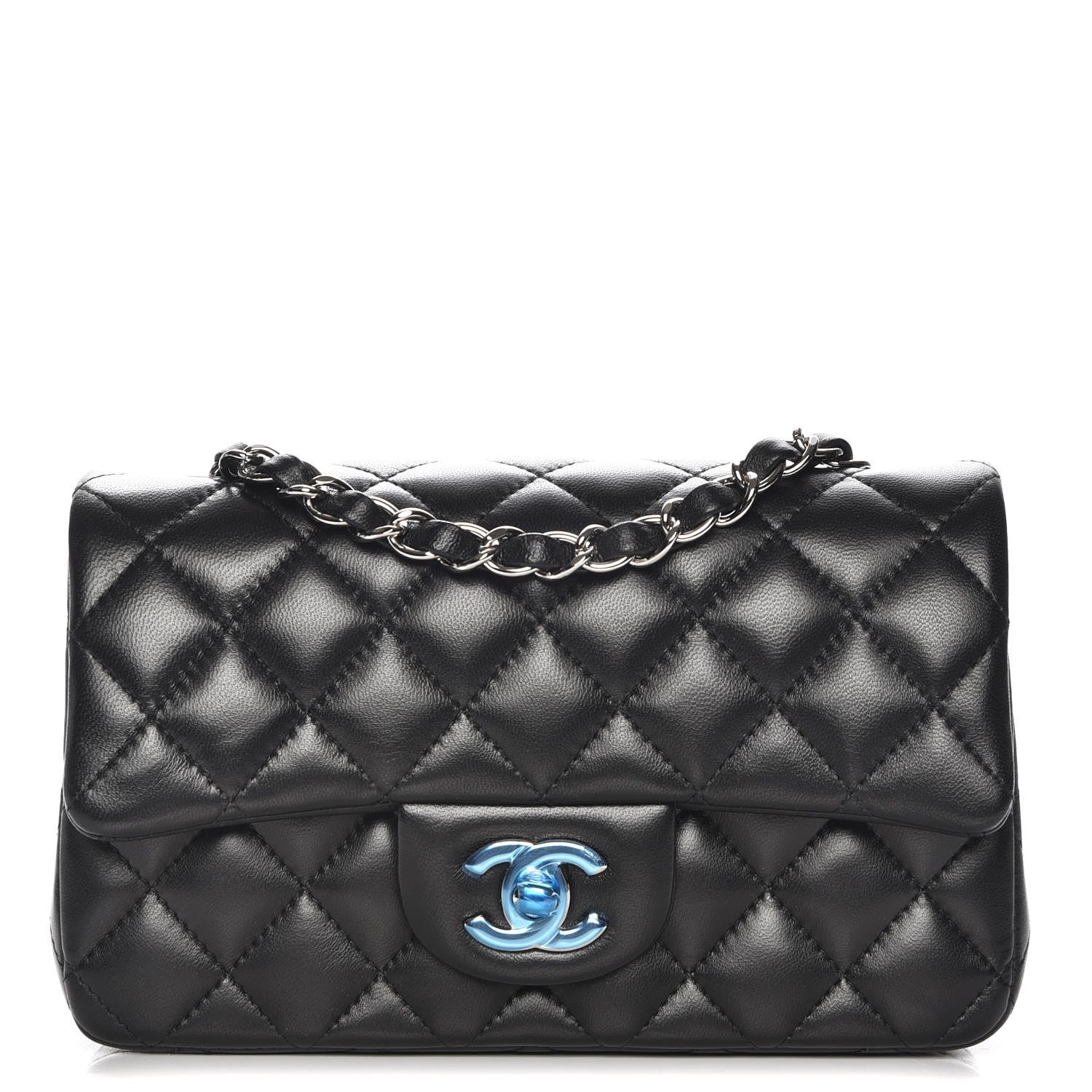 Chanel Lambskin Quilted Mini Rectangular Flap Black 1 of 8