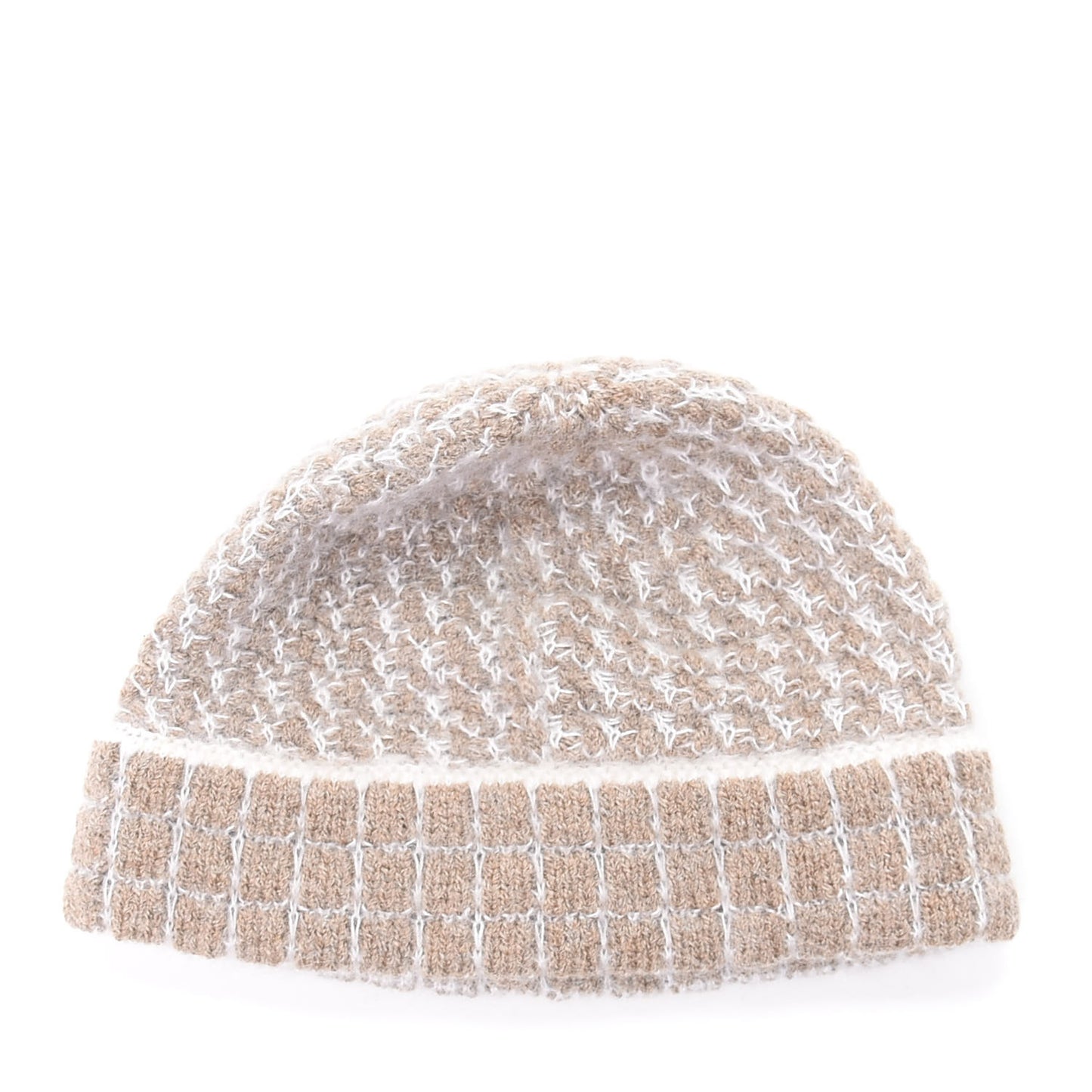 Wool Safety Pin Beanie Beige