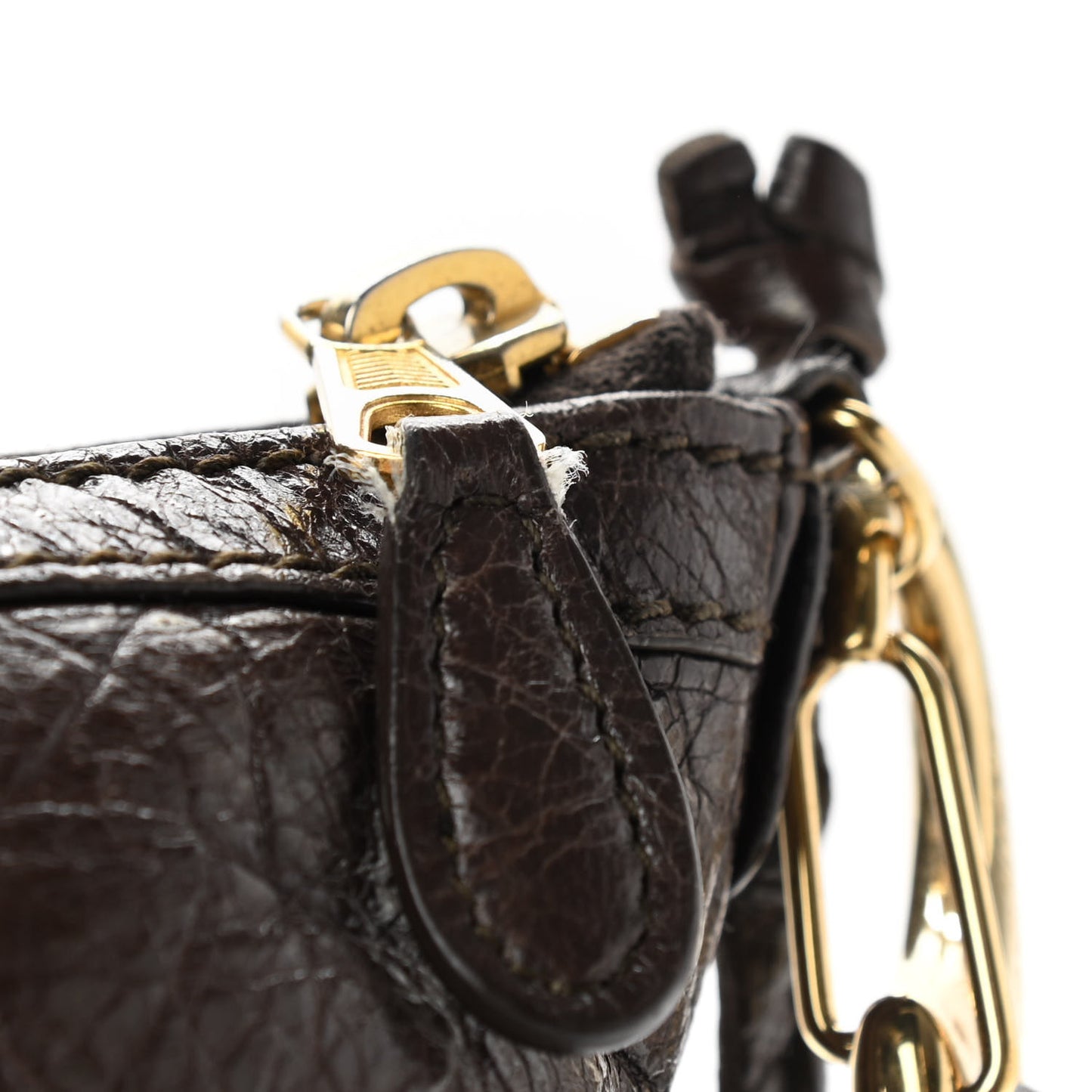 Agneau Giant 12 Gold Hardware Flat Crossbody Charbon