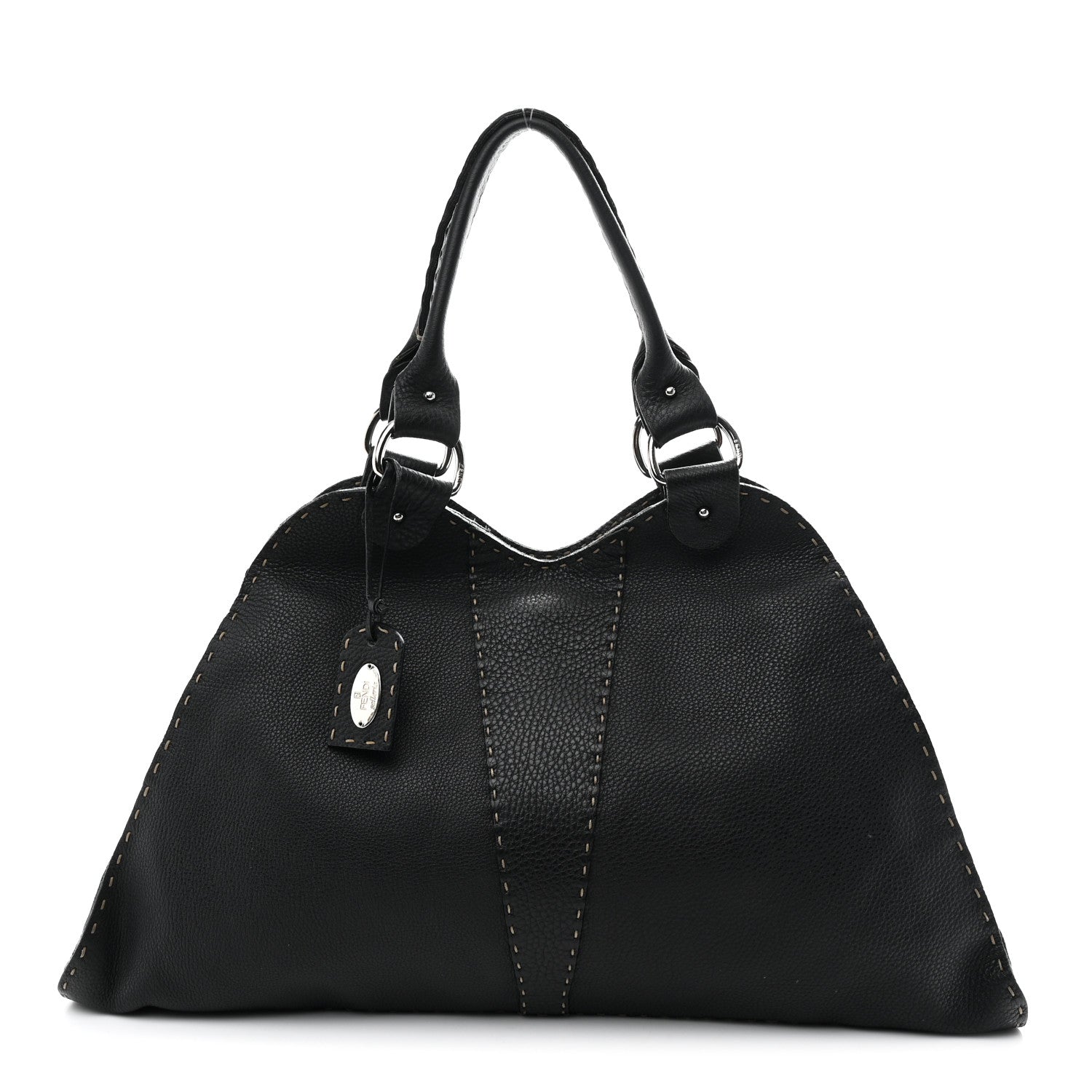 Fendi Calfskin Romano Selleria Diablo Large Shopper Black 1 of 10