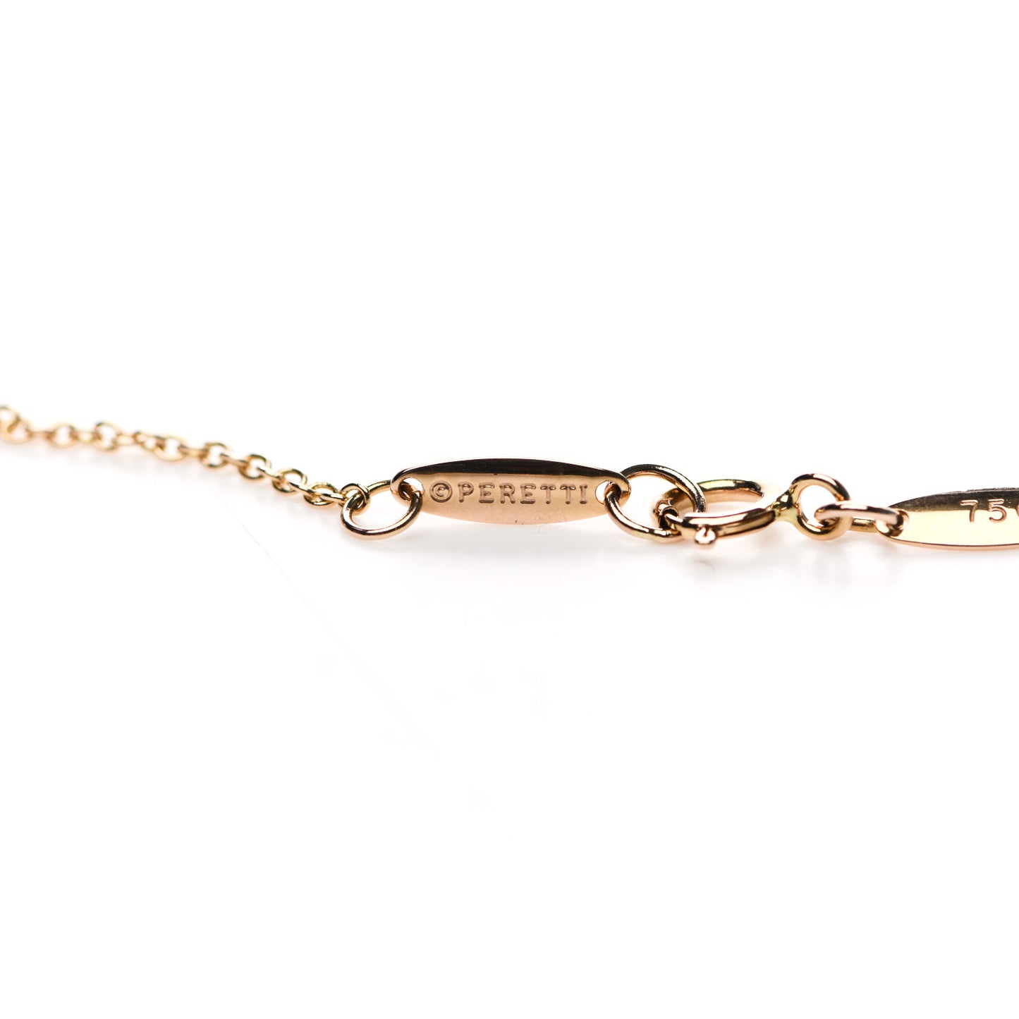 18K Rose Gold Diamond .03ct Elsa Peretti Diamonds by the Yard Pendant Necklace