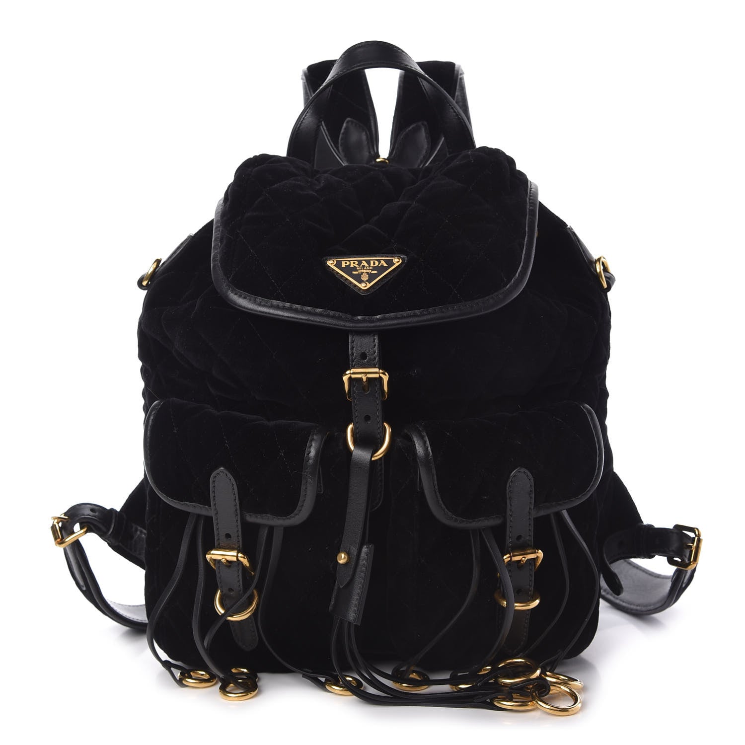 Prada Velluto Velvet Impunture Corsaire Backpack Black 1 of 10