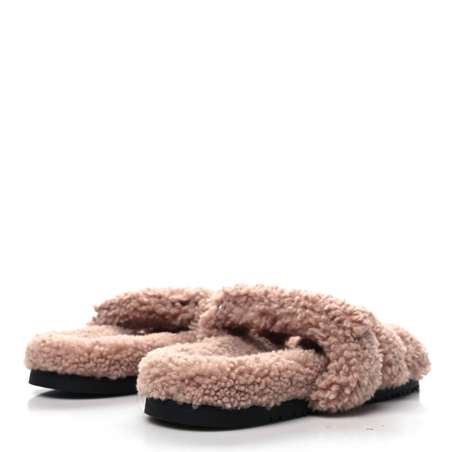 Hermes Woolskin Womens Chypre Sandals 40 Bois De Santal 4 of 7