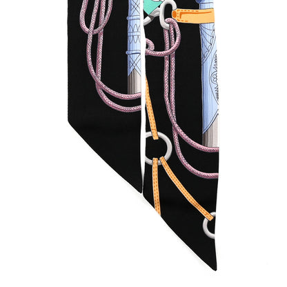 Hermes Silk Cliquetis Twilly Black Rose Menthol 2 of 4