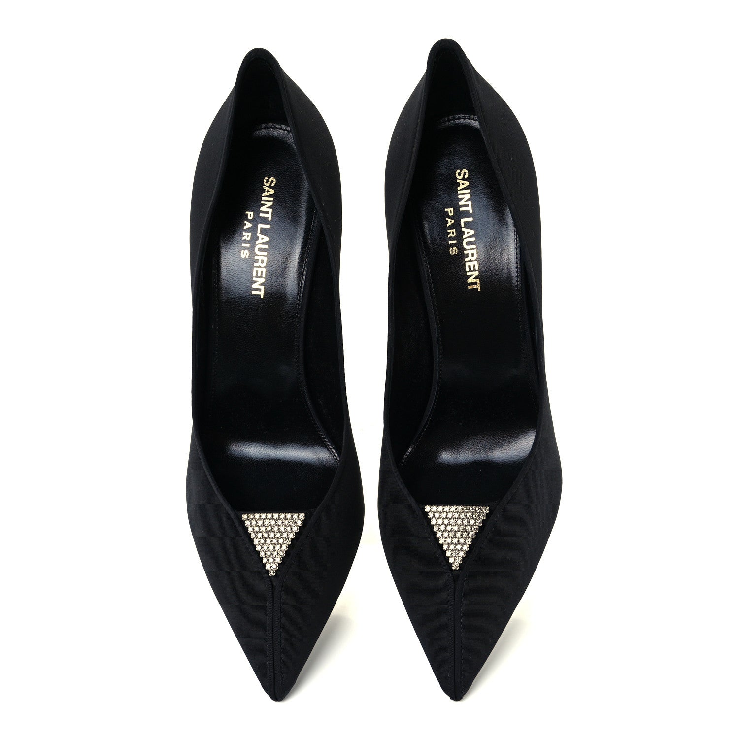 Saint Laurent Crystal Embellished Faille Paris 95 Pumps 38 Black 5 of 11