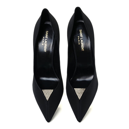 Saint Laurent Crystal Embellished Faille Paris 95 Pumps 38 Black 5 of 11