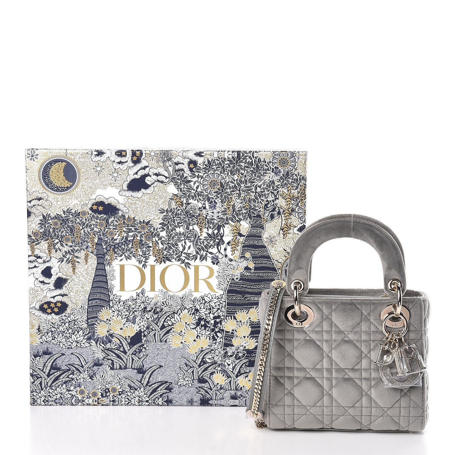 Christian Dior Velvet Mini Lady Dior Gray 11 of 11