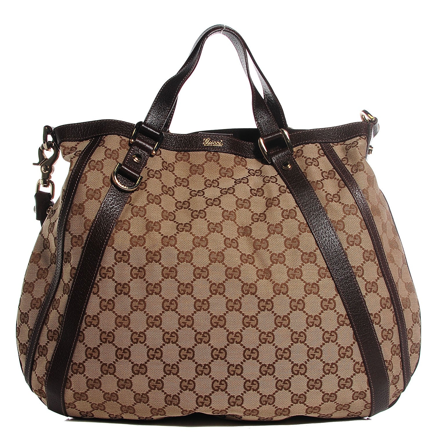 Gucci Monogram Medium Abbey Convertible Tote Dark Brown 1 of 7