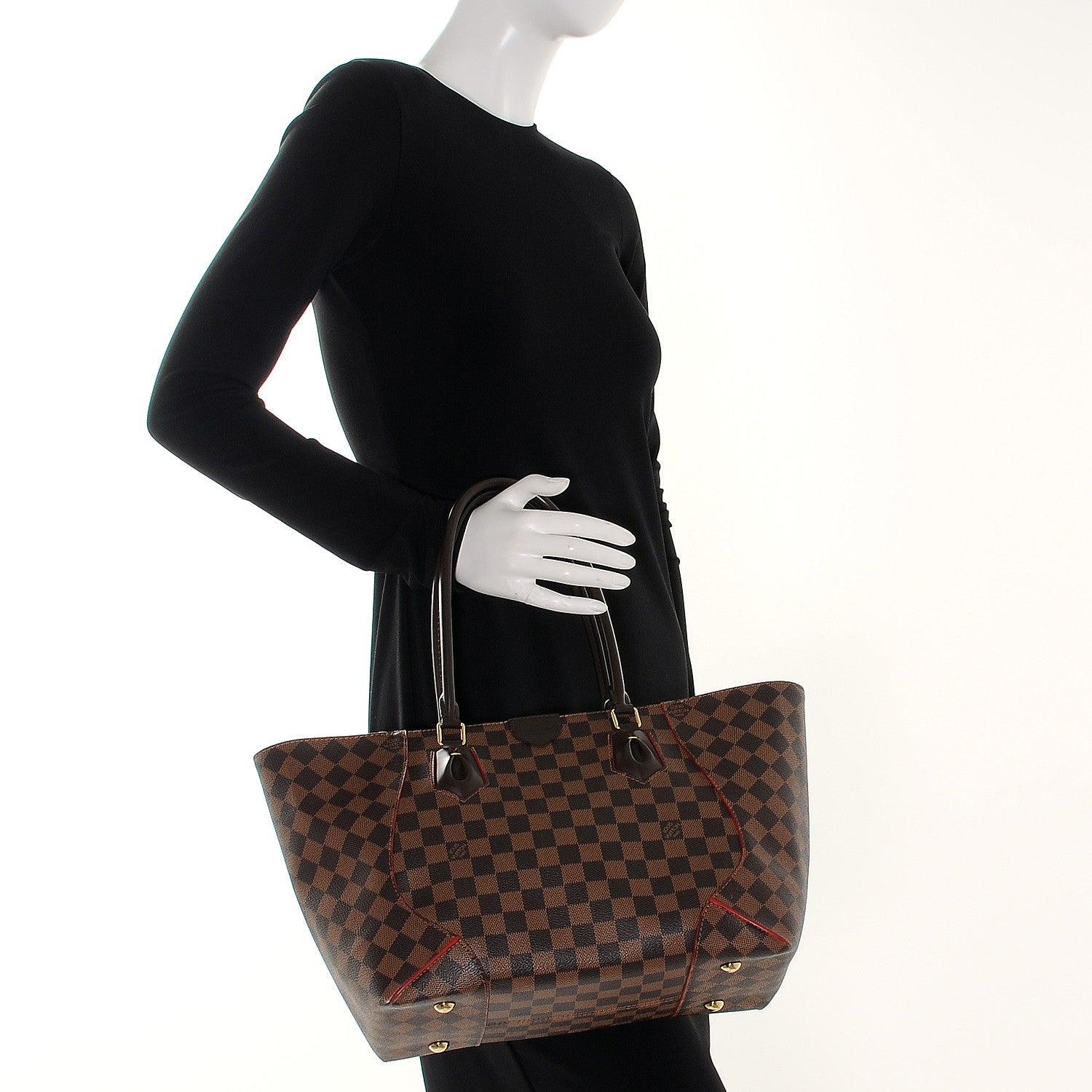 Louis Vuitton Damier Ebene Caissa Tote MM Cherry 2 of 7