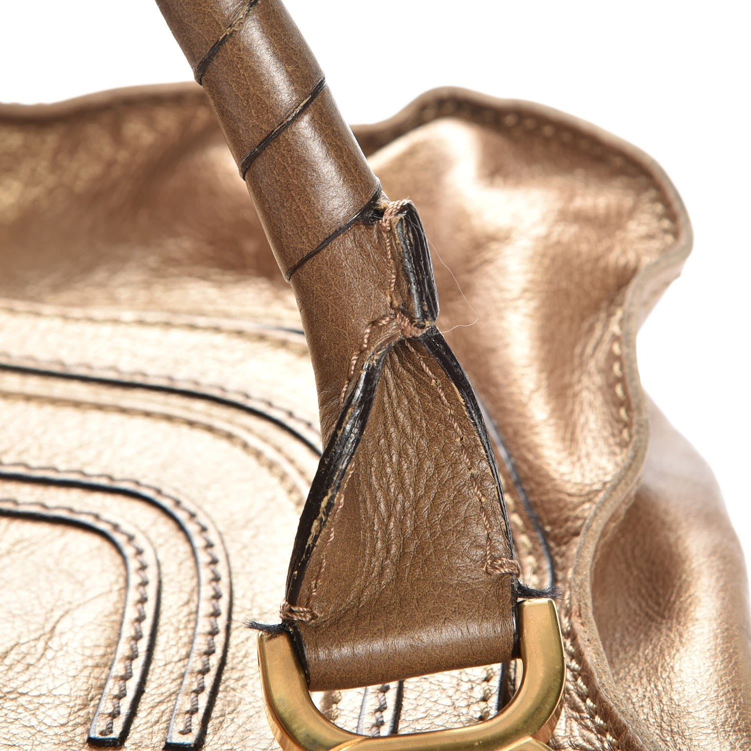 Chloe Metallic Calfskin Medium Marcie Satchel Gold 13 of 20