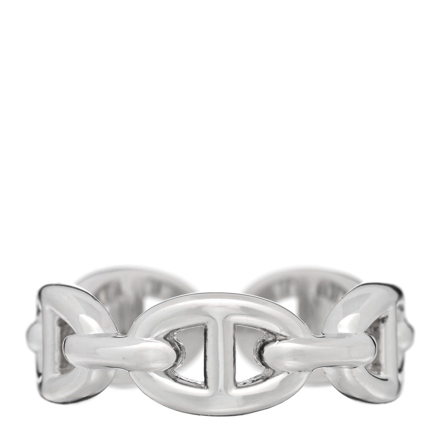 Hermes Sterling Silver PM Chaine d'Ancre Enchainee Band Ring 55 7.25 1 of 4