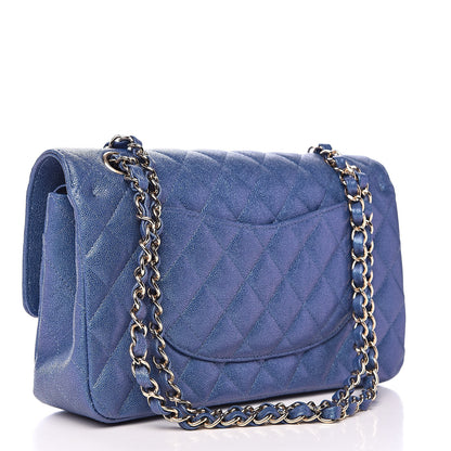 Chanel Iridescent Caviar Quilted Medium Double Flap Dark Blue 3 of 12