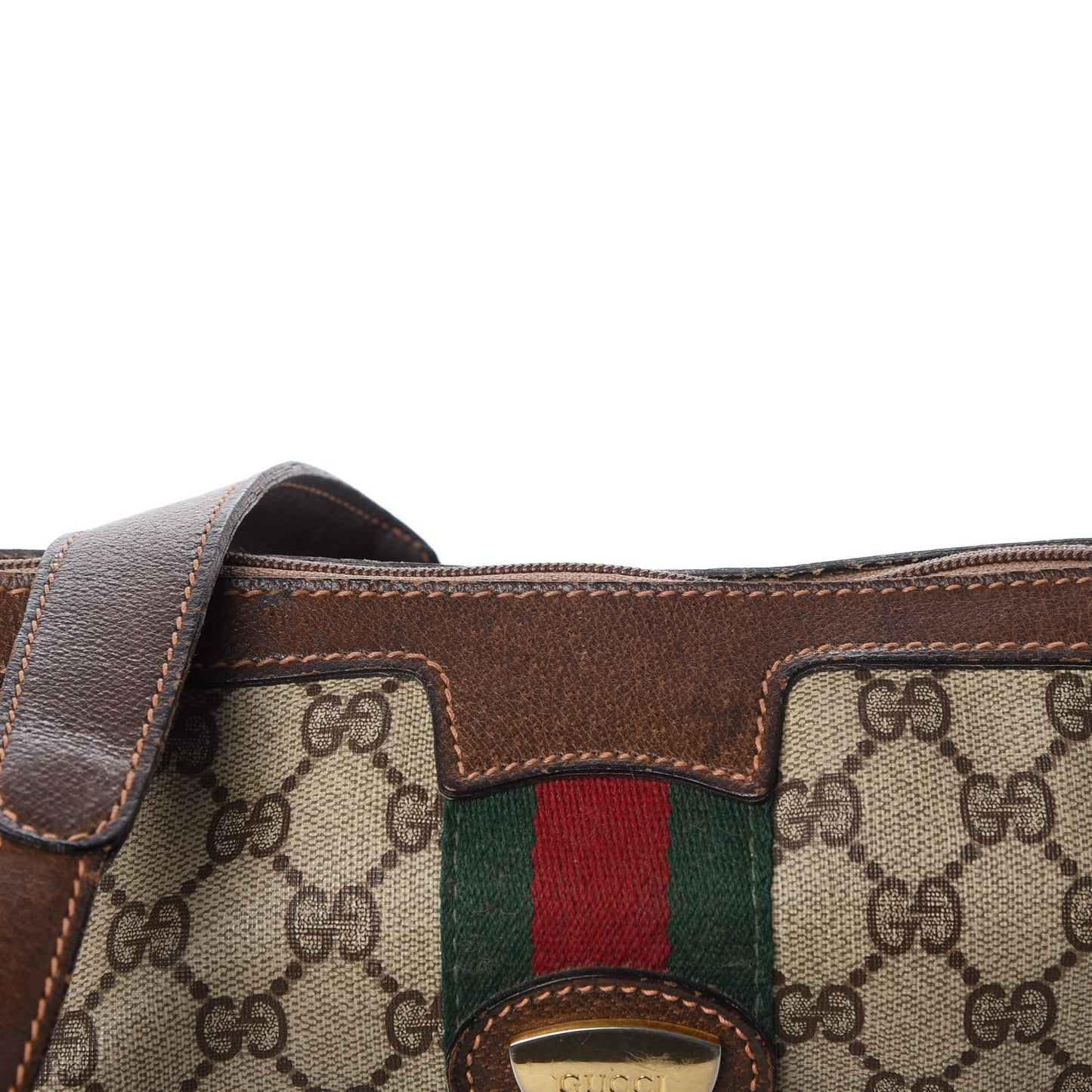Monogram Web Shoulder Bag Dark Brown