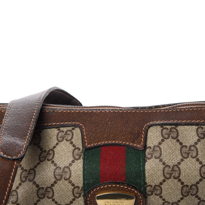 Gucci Monogram Web Shoulder Bag Dark Brown 15 of 29