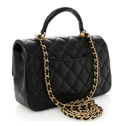 Chanel Caviar Quilted Mini Top Handle Rectangular Flap Black 3 of 10
