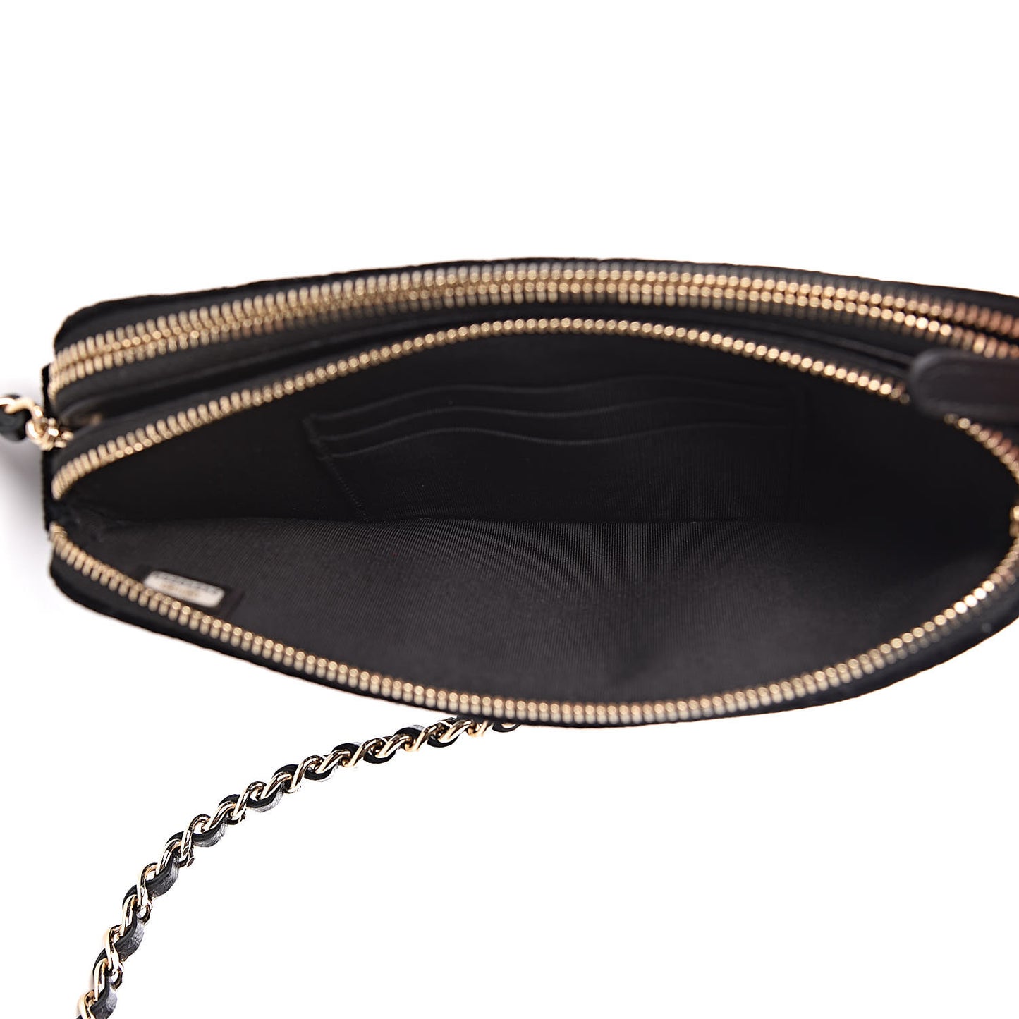 Velvet Pearl Small Clutch With Chain Black
