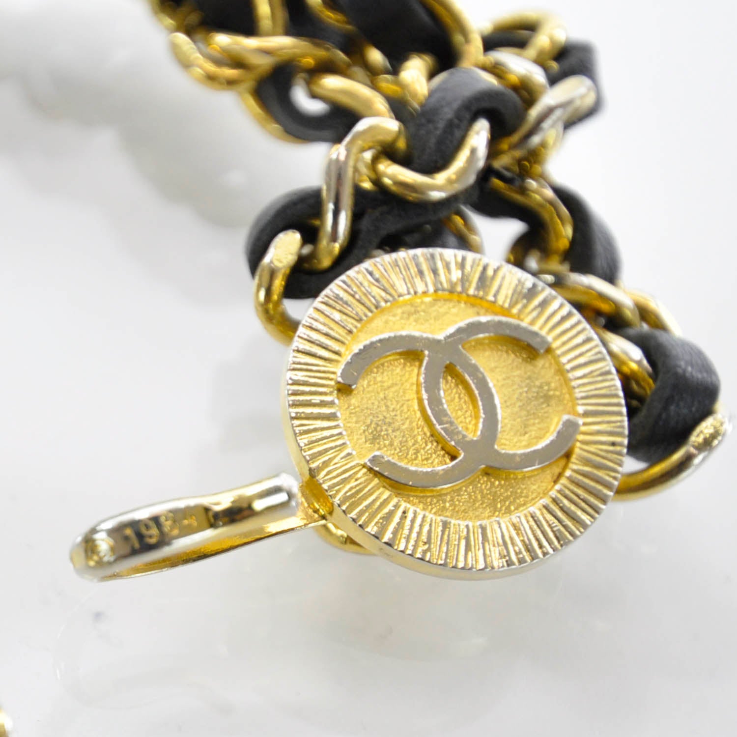 Chanel Leather Chain CC Medallion Belt 4 of 5