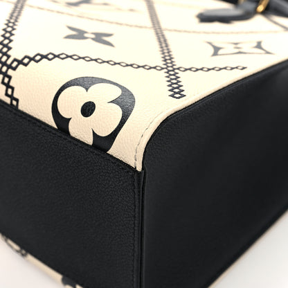 Louis Vuitton Empreinte Monogram Giant Broderies Onthego MM Cream Black 9 of 11
