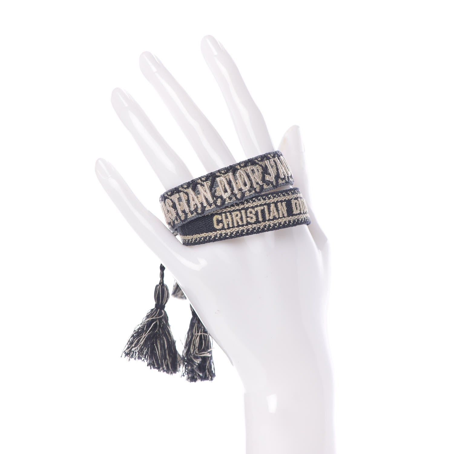 Christian Dior Woven Cotton J'Adior Friendship Bracelet Set Navy 2 of 4