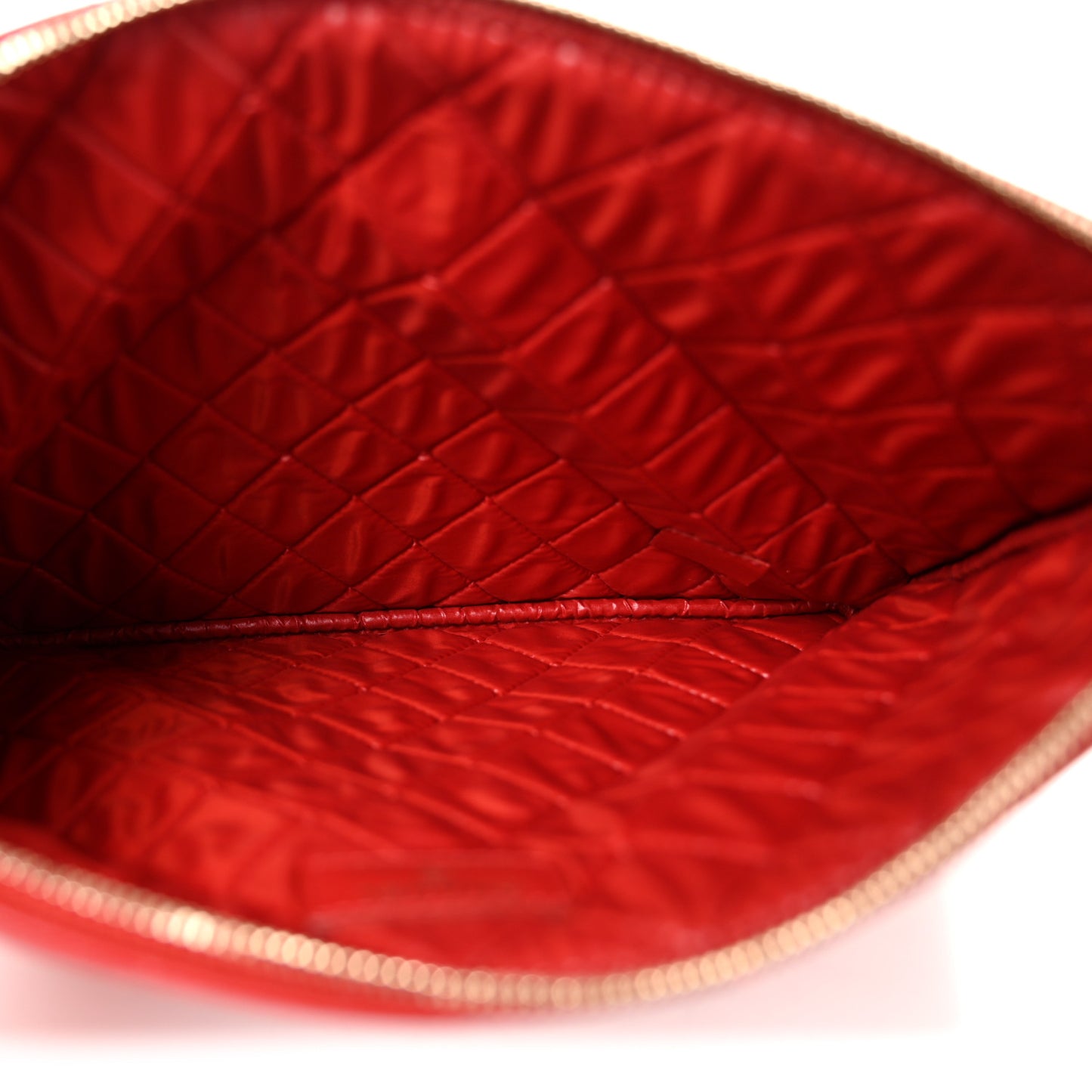 Lambskin Quilted Medium Casino Beauty CC Cosmetic Case Red