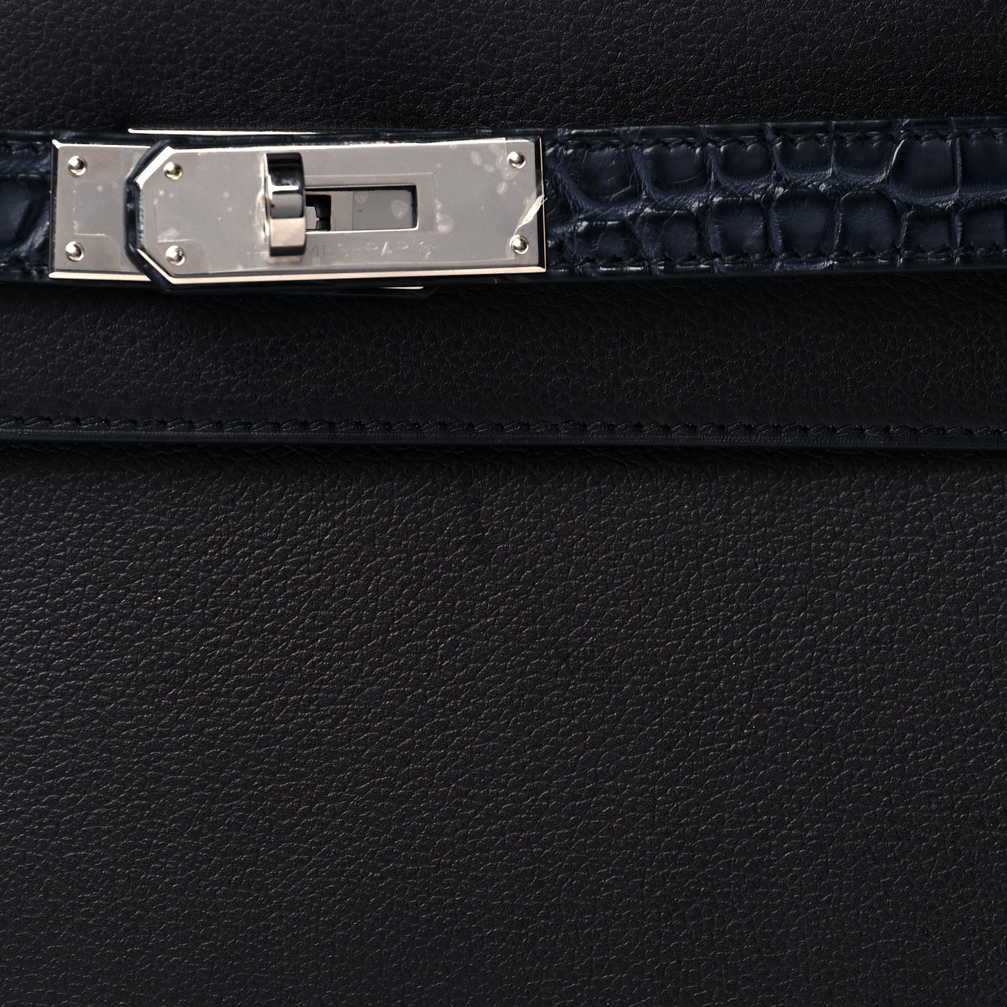 Evergrain Matte Alligator Kelly Depeches 25 Pouch Black Bleu Nuit