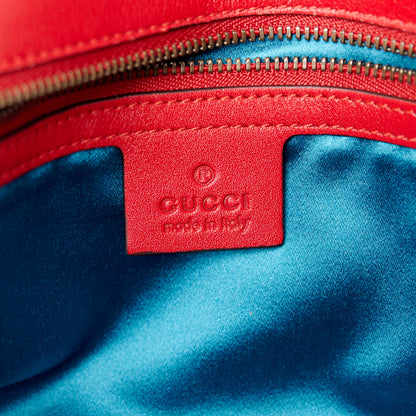 Gucci Velvet Matelasse Medium GG Marmont Shoulder Bag Hibiscus Red 6 of 10
