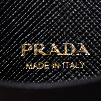 Prada Saffiano Triangle Zip Card Holder Black 6 of 7