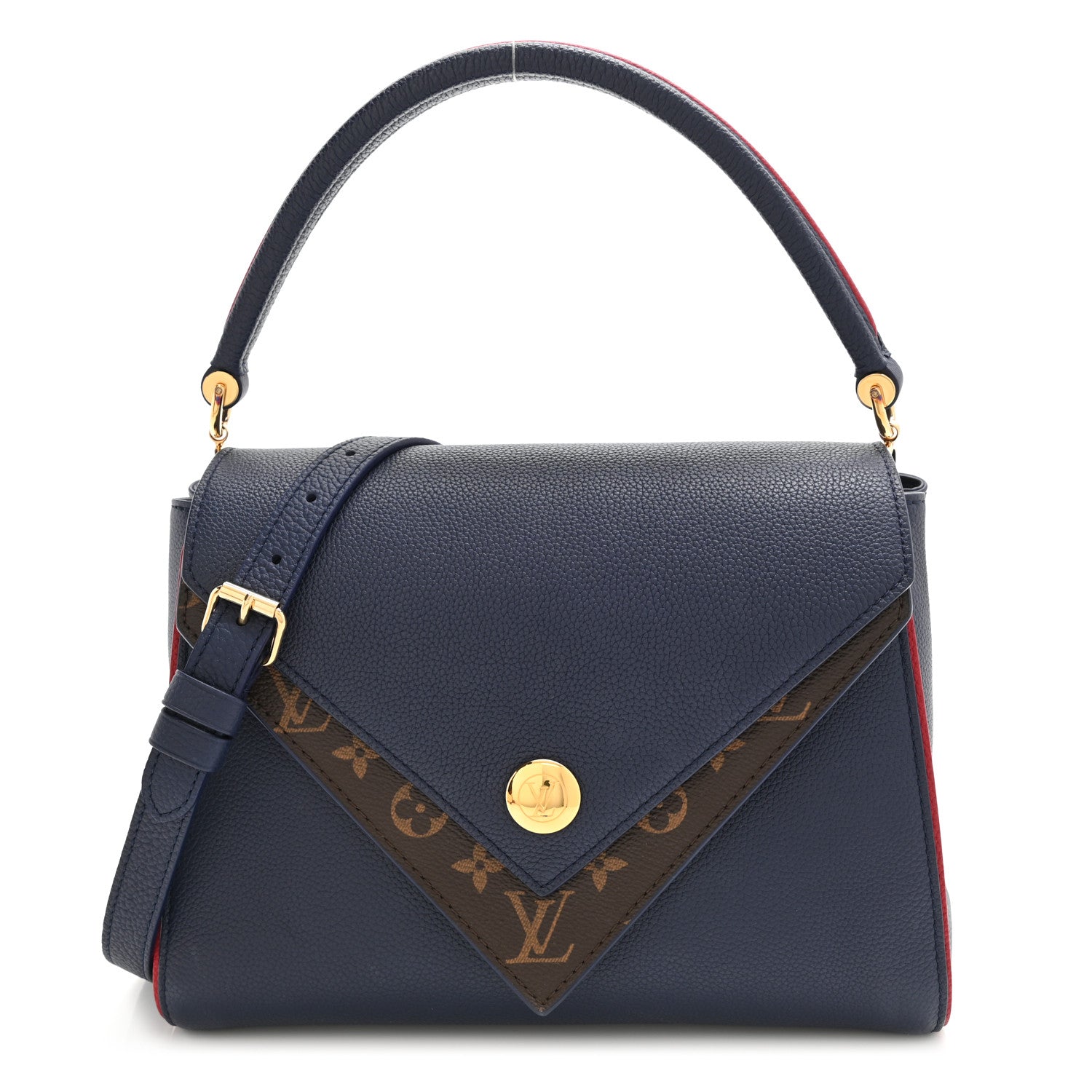 Louis Vuitton Grained Calfskin Monogram Double V Blue Marine 1 of 9