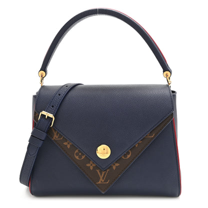 Louis Vuitton Grained Calfskin Monogram Double V Blue Marine 1 of 9