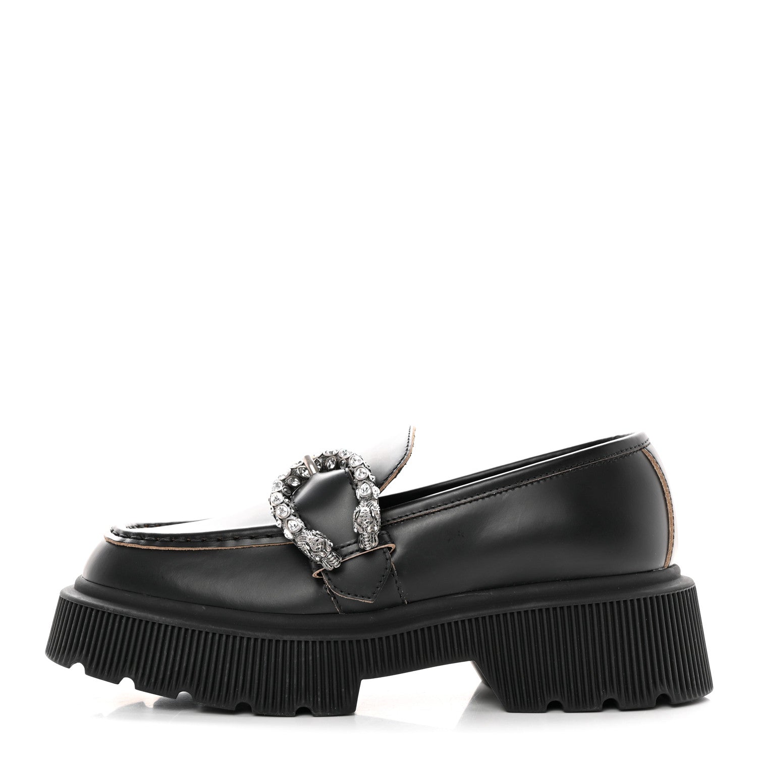 Gucci Cordovan Lux Dionysus Hunder Loafers 36 Black 1 of 14