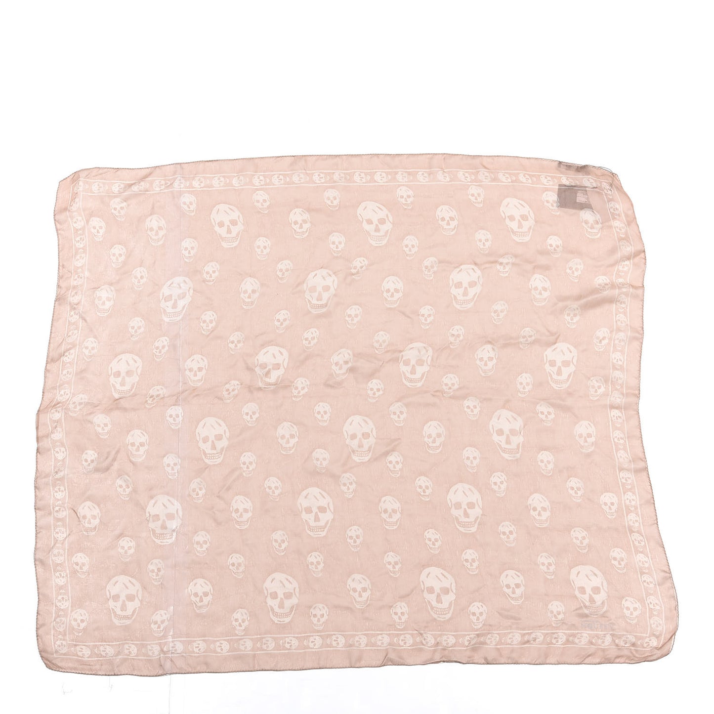 Silk Chiffon Skull Scarf Beige Pink