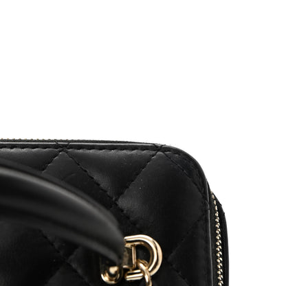 Chanel Lambskin Quilted Small Top Handle Vanity Case With Chain Black 12 of 13