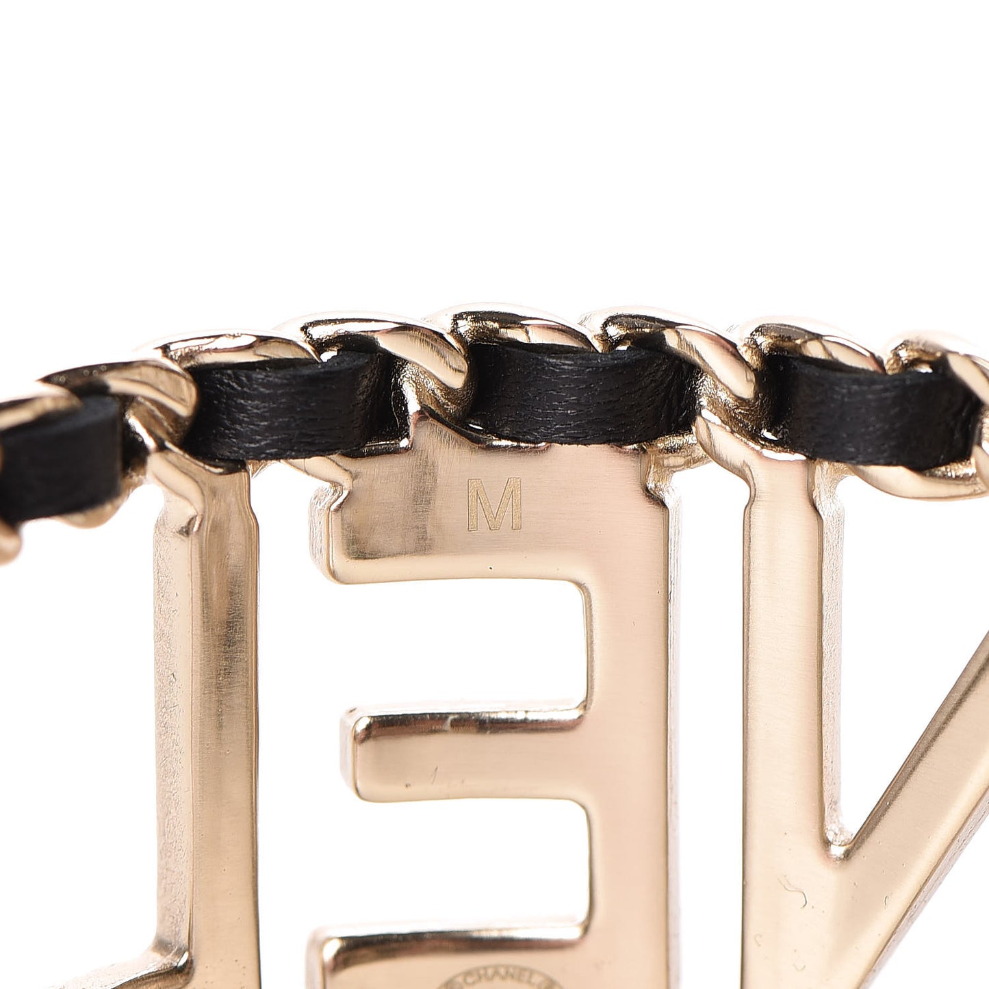 Lambskin Vintage Allure Cuff Bracelet M Black Gold