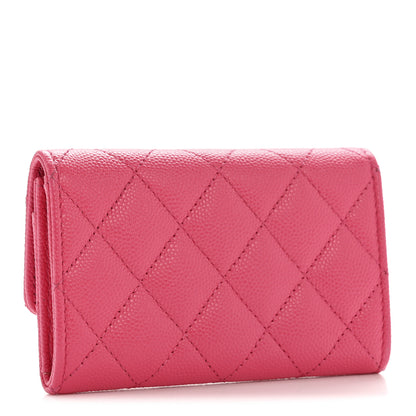Chanel Caviar Quilted Chanel 19 Flap Card Holder Wallet Dark Pink 3 of 9