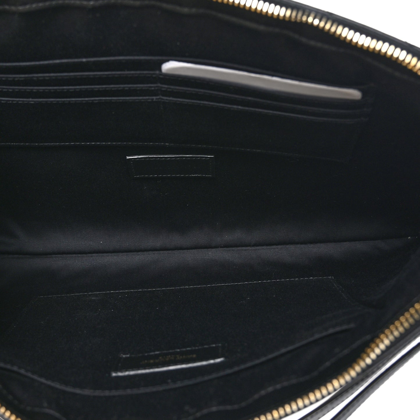 Calfskin Matelasse Chevron Monogram Document Holder Black