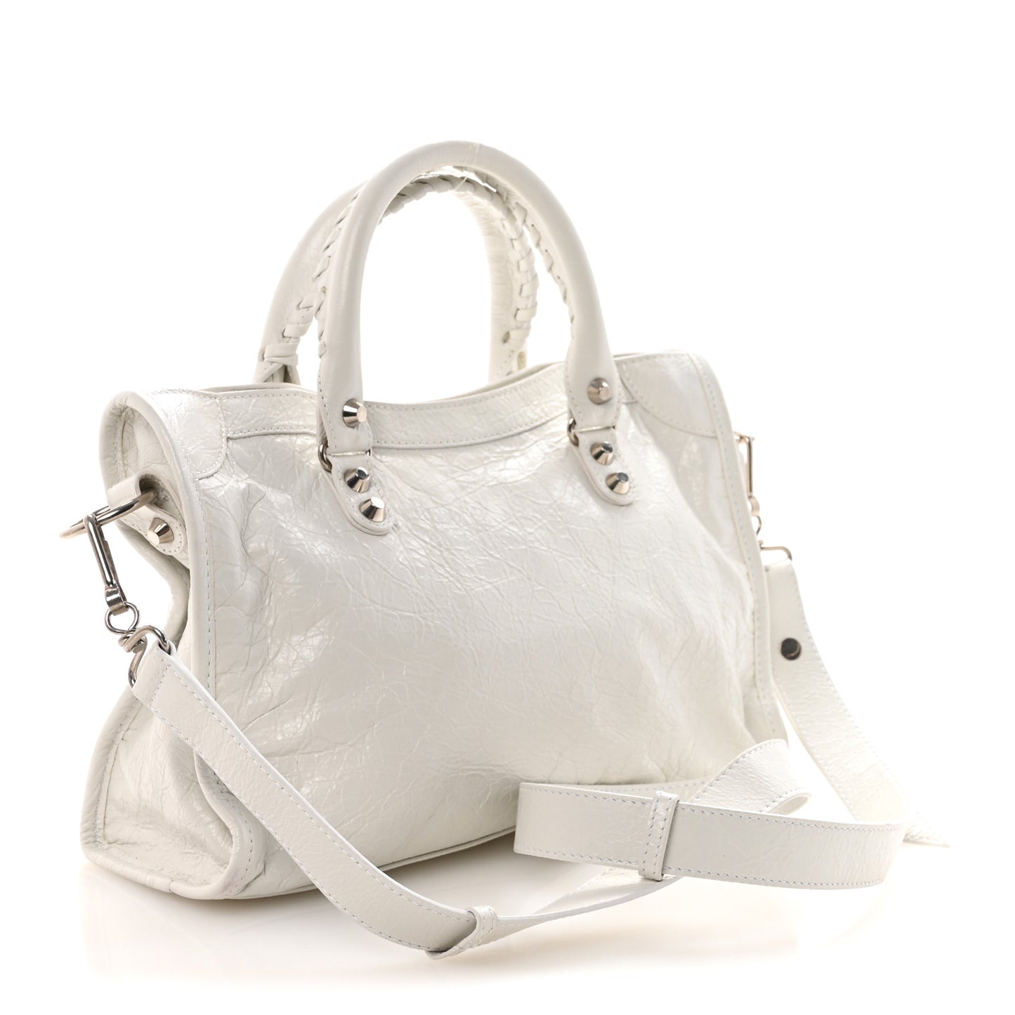 Agneau Arena Silver Hardware Small Le City Optic White