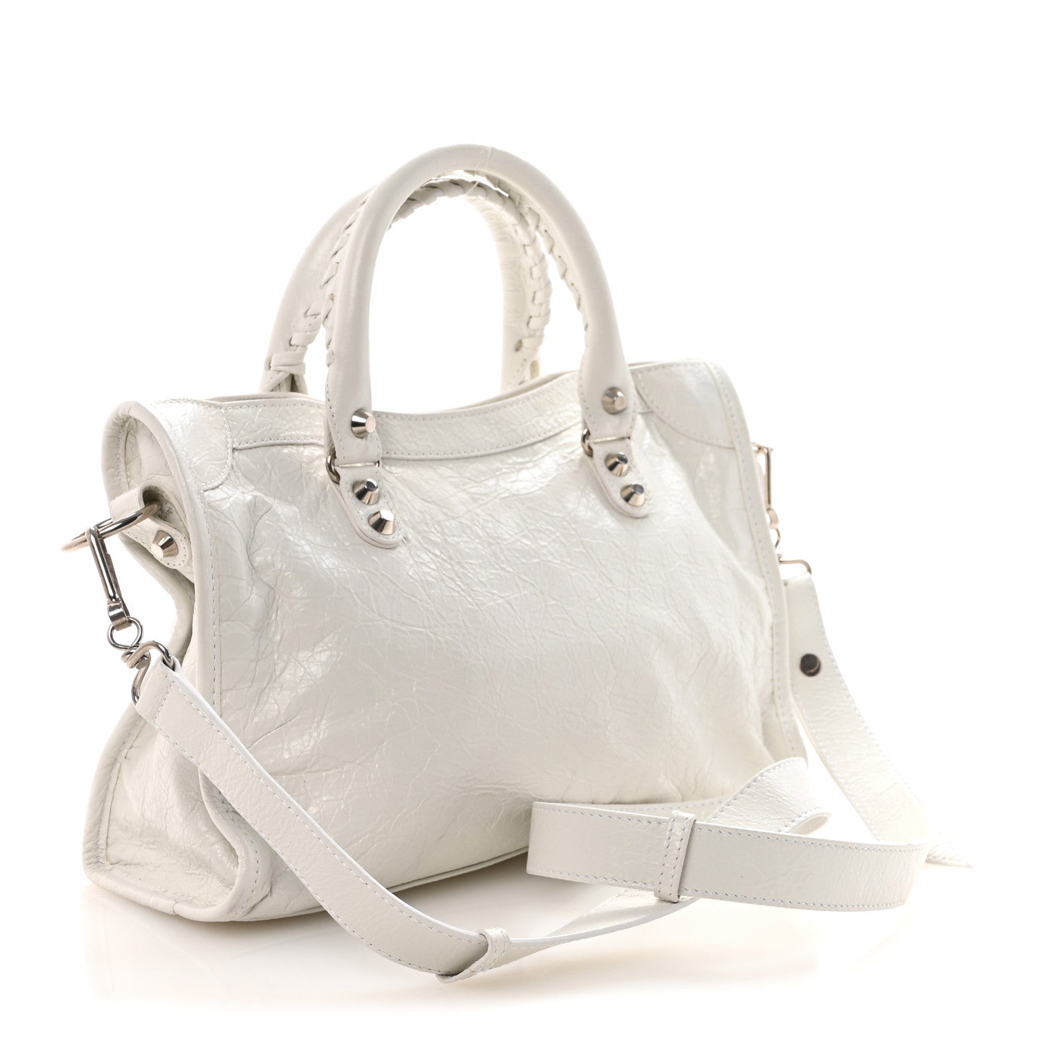 Balenciaga Agneau Arena Silver Hardware Small Le City Optic White 3 of 9