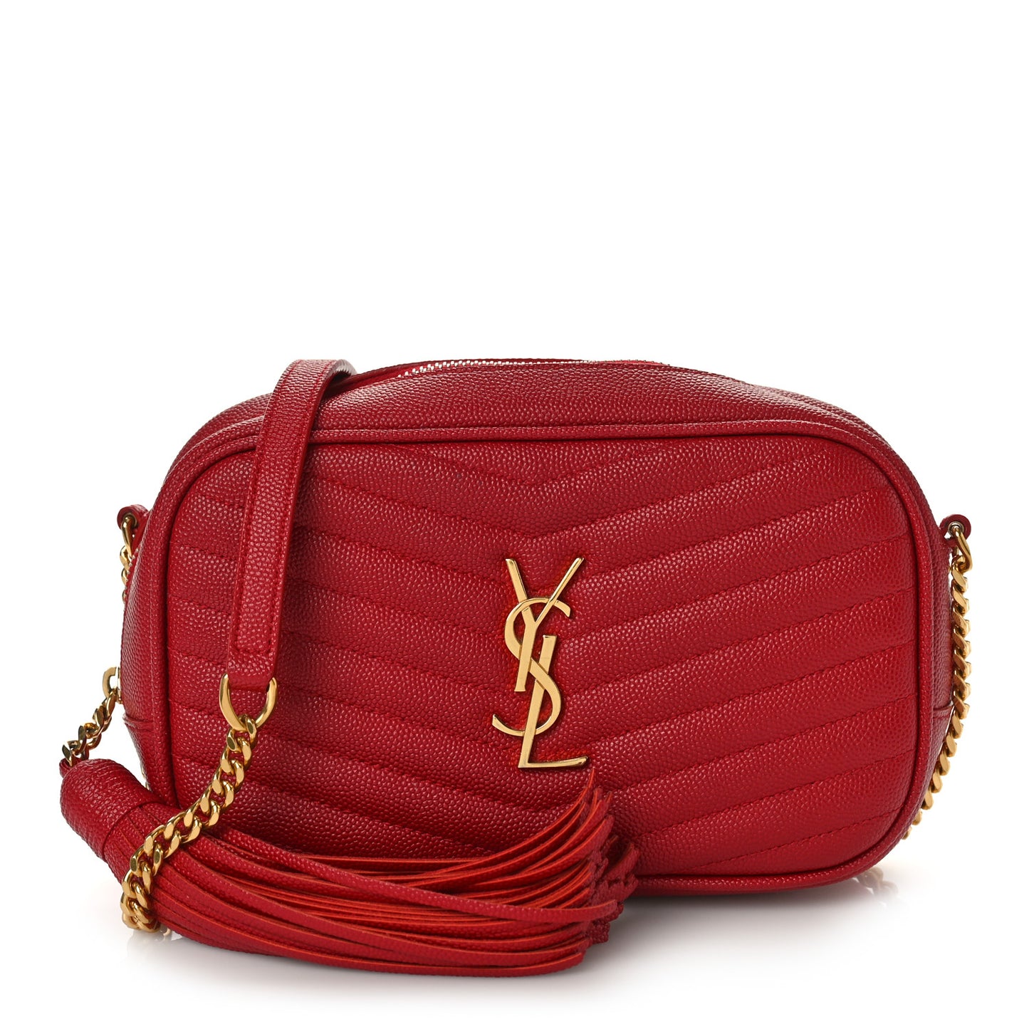 Grain De Poudre Matelasse Monogram Mini Lou Camera Bag Eros Red