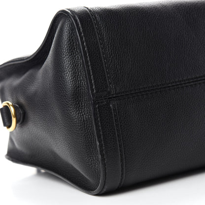 Alexander McQueen Pebbled Calfskin Small Skull Padlock Zip Around Tote Black 6 of 10