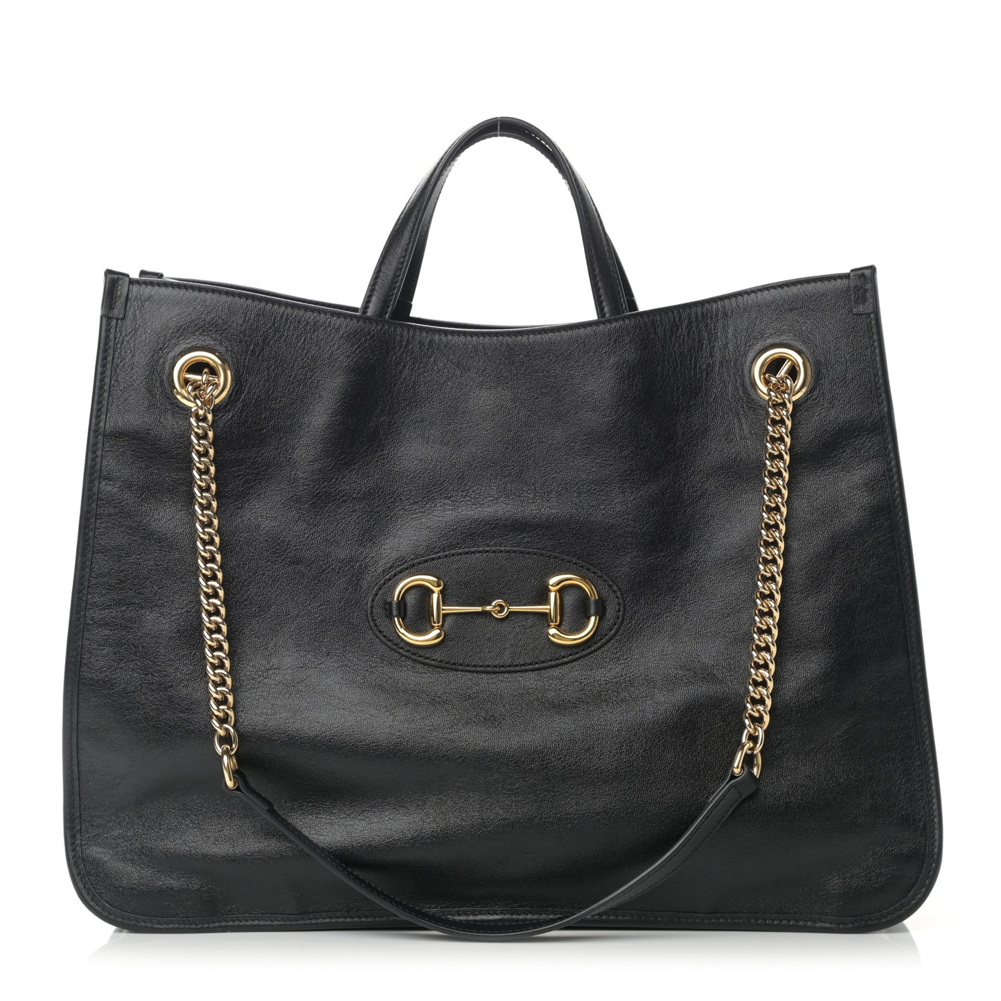 Calfskin Large Horsebit 1955 Tote Bag Black
