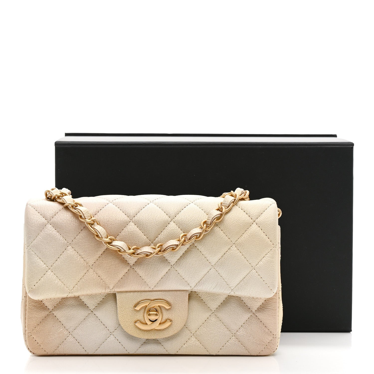 Chanel Metallic Goatskin Quilted Mini Rectangular Flap Gold 12 of 12
