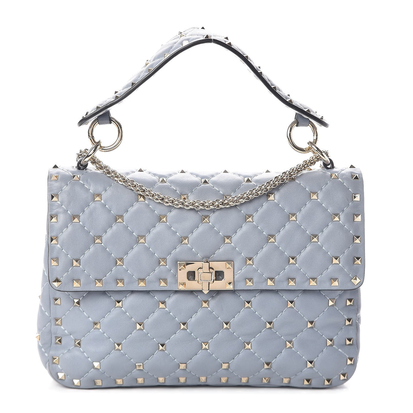 Nappa Medium Rockstud Spike Shoulder Bag London Stone