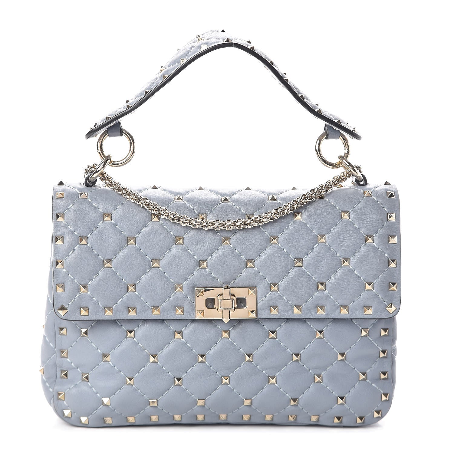 Valentino Garavani Nappa Medium Rockstud Spike Shoulder Bag London Stone 1 of 10
