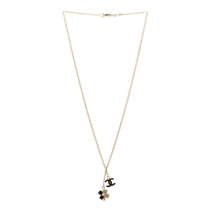 Chanel Enamel CC Camelia Necklace Gold Black 3 of 6