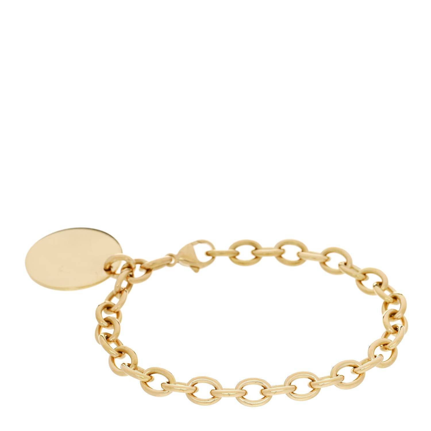 Tiffany 18K Yellow Gold Round Tag Charm Bracelet 2 of 3