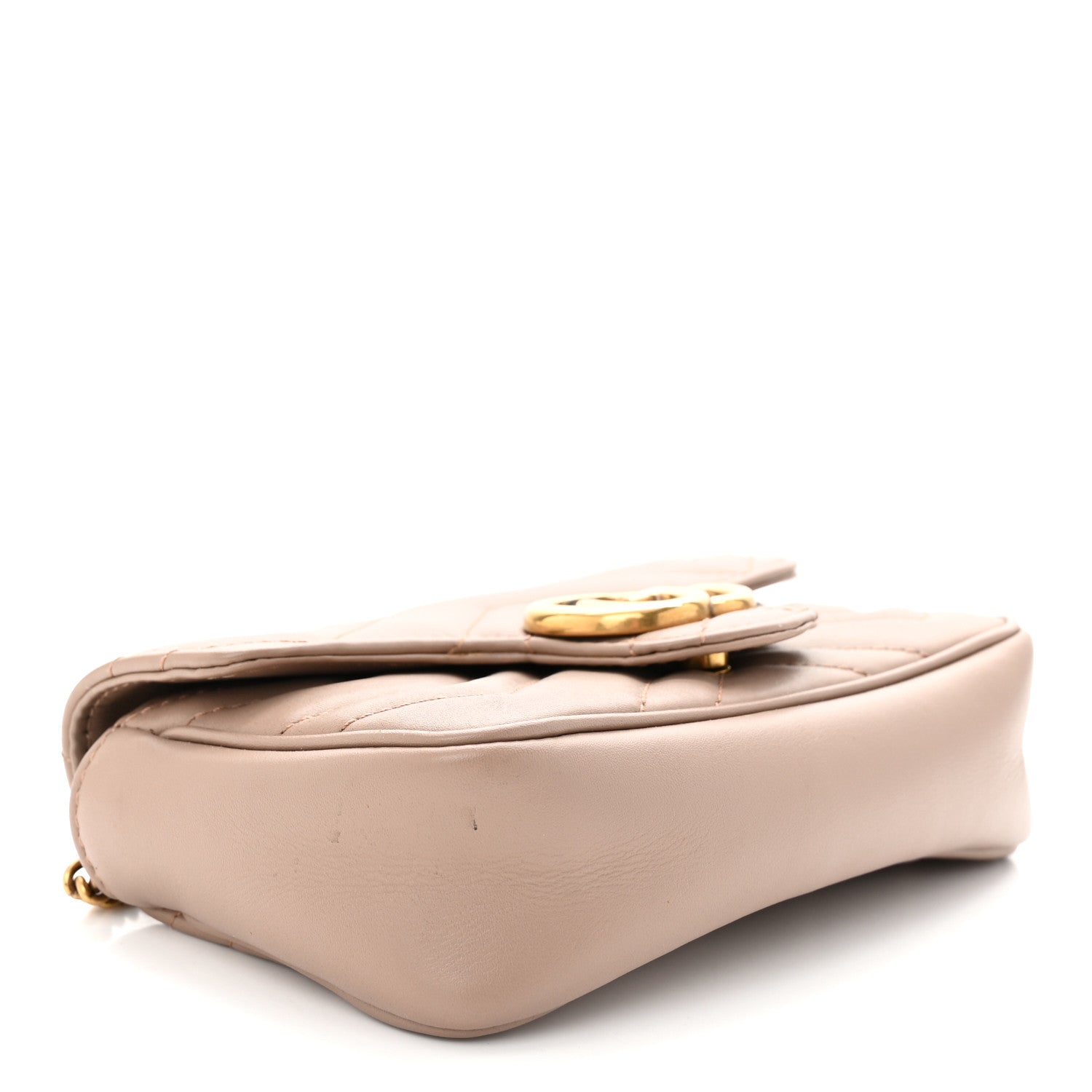 Gucci Calfskin Matelasse Super Mini GG Marmont Shoulder Bag Porcelain Rose 4 of 12